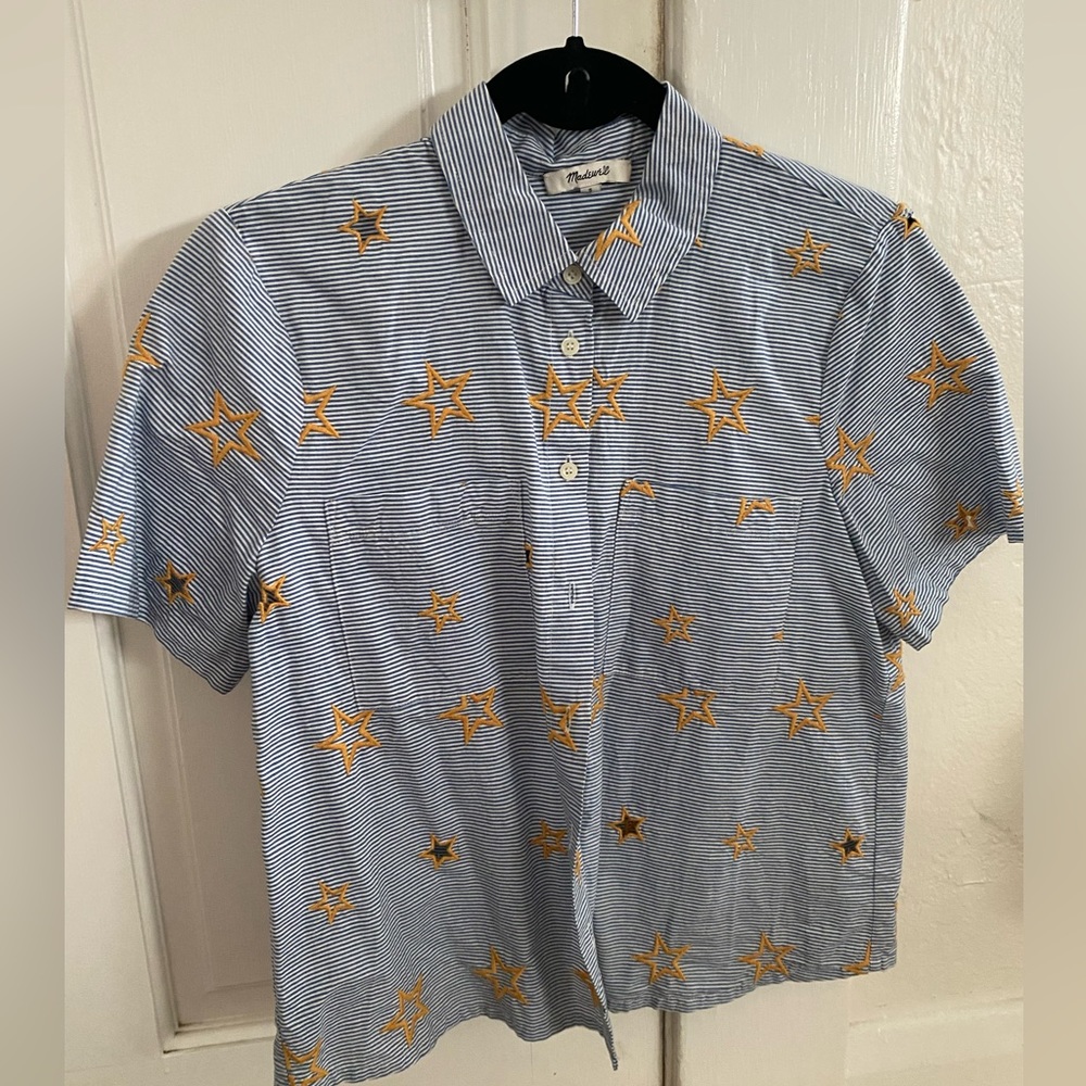 Madewell Button Down Star Shirt size small
